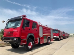 HOWO Double Cabin Forest Fire Truck 266HP with Water Foam سعة 6000 لتر