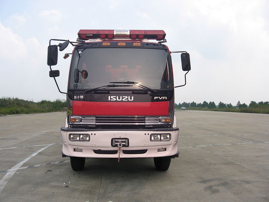 ISUZU Diesel Light Rescue Fire Truck 4X2 177kw With 5 Ton Crane