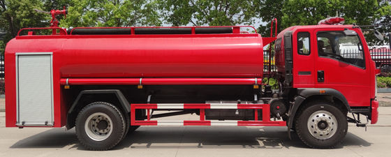 HOWO 160HP Emergency Fire Vehicle 6 Wheeled Red Color For Fire Fighting Rescue
