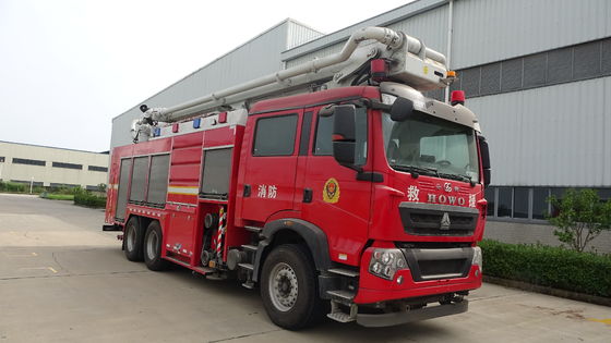 SINOTRUK 324KW Fire Fighting Water Truck 6x4 With 32M Telescopic Boom